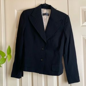 Dolce & Gabbana Black Virgin Wool Notched Lapel Blazer Jacket 40